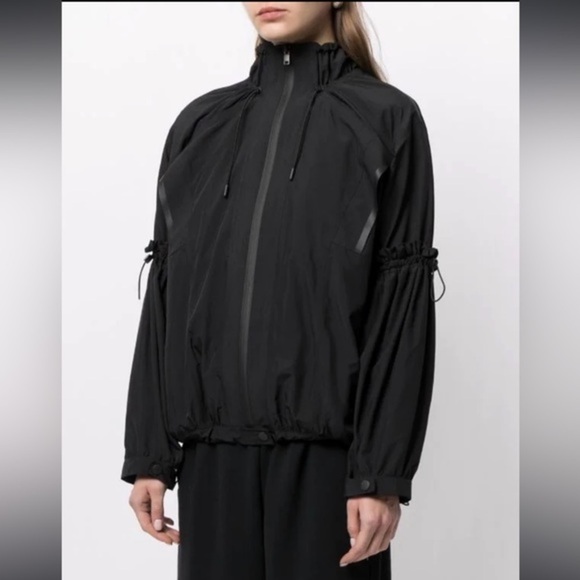 Jacket Coat 3.1 Phillip Lim Cinched ruched tiered sleeves Anorak Black size SP - Picture 2 of 8